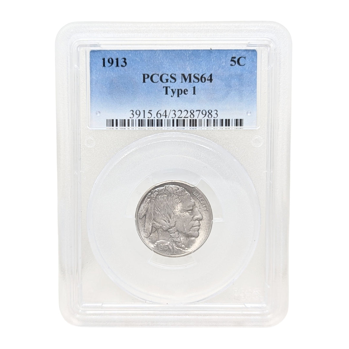 1913 PCGS MS64 Type 1 Buffalo Nickel