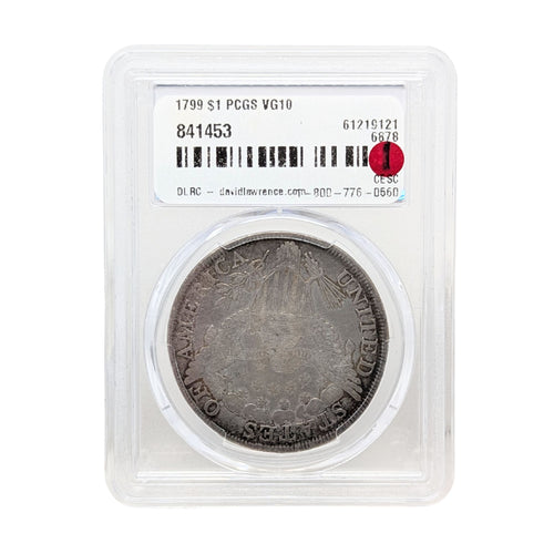 1799 PCGS VG10 Draped Bust Silver Dollar