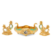 Victoria Czechoslovakia Porcelain Le Mieux 3pc Garniture Set