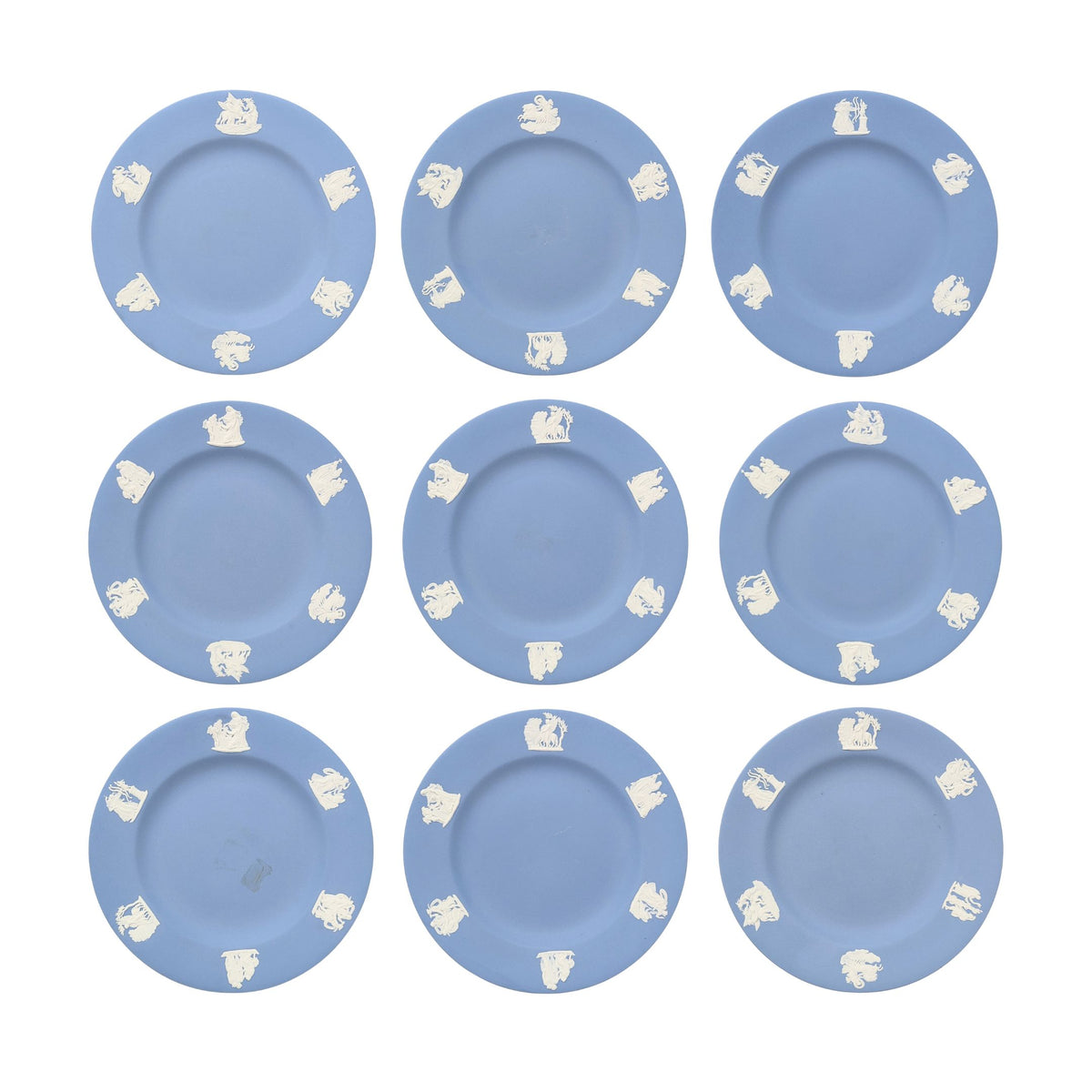 Wedgwood Jasperware Light Blue Dessert Plates (9)
