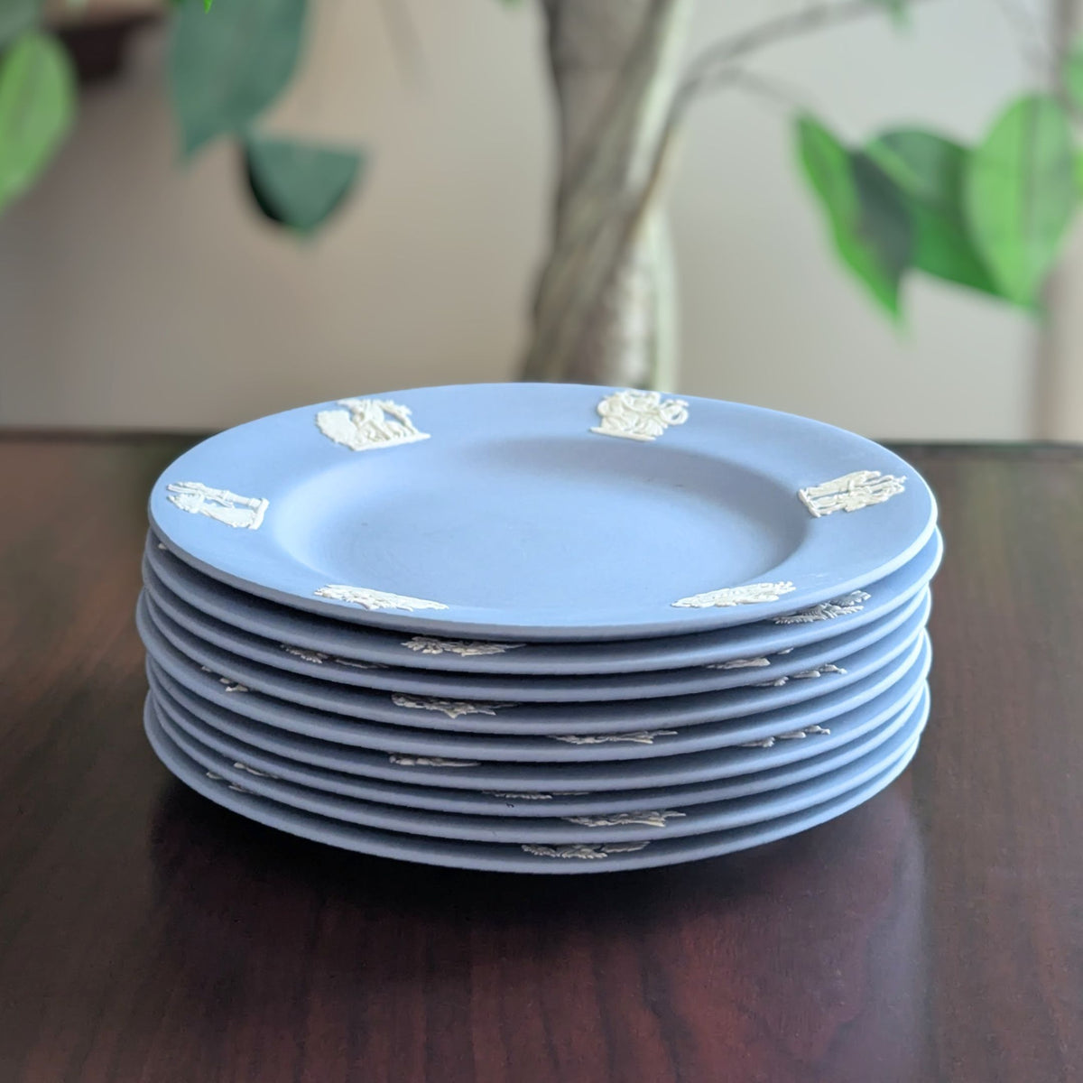 Wedgwood Jasperware Light Blue Dessert Plates (9)