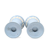 Wedgwood Queensware Cream on Lavender 6.5" Trumpet Vases (Pair)