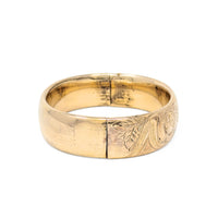 R.M. Co. Edwardian Gold Filled 18mm Repousse Hinged Bangle Bracelet