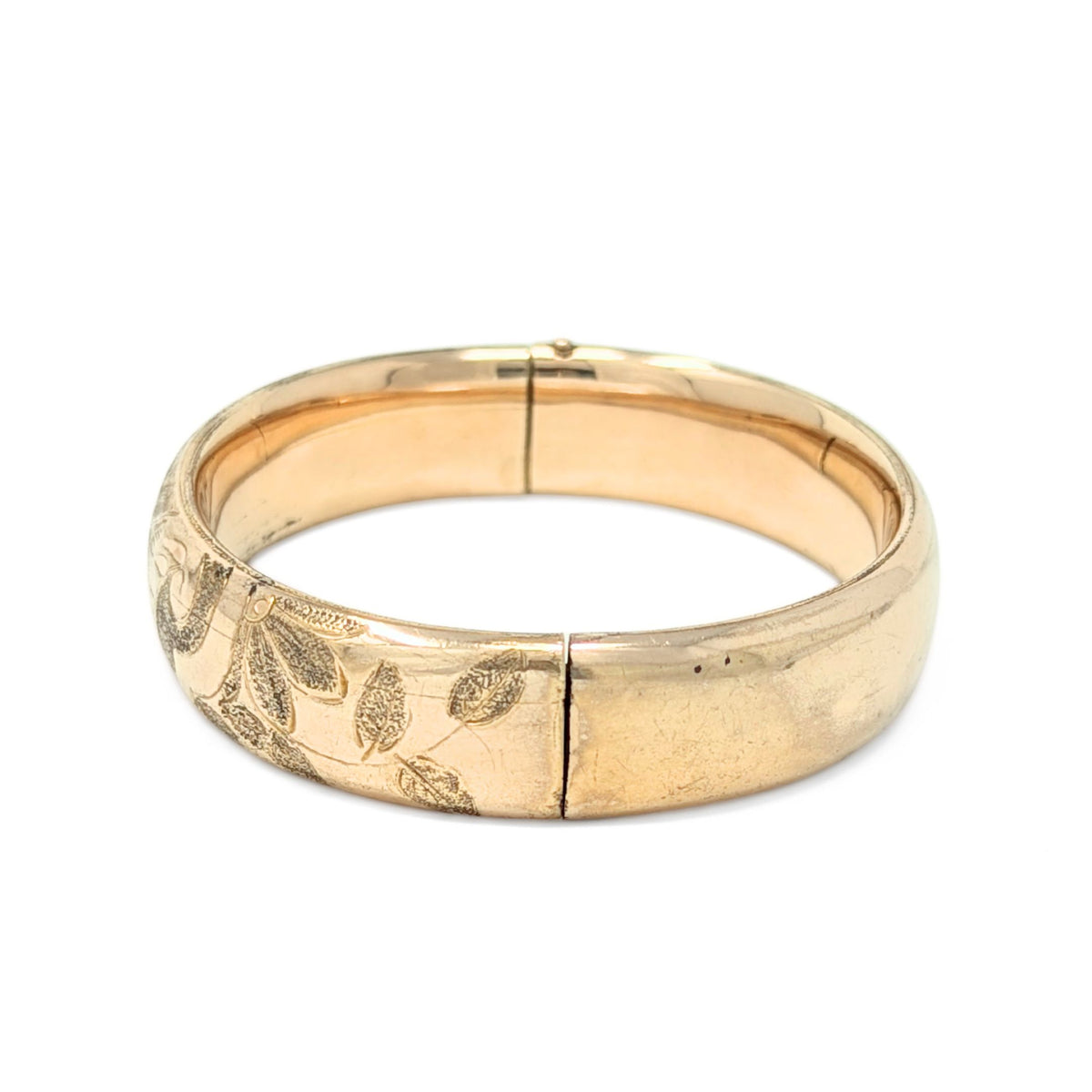 M.L. & Co Victorian Gold Filled Butterfly Repousse 14mm Bangle Bracelet