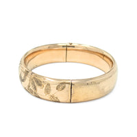 M.L. & Co Victorian Gold Filled Butterfly Repousse 14mm Bangle Bracelet