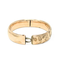 M.L. & Co Victorian Gold Filled Butterfly Repousse 14mm Bangle Bracelet