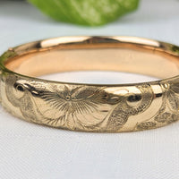 M.L. & Co Victorian Gold Filled Butterfly Repousse 14mm Bangle Bracelet