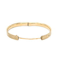 Edwardian 12K Gold Filled 8mm Cartouche Hinged Bangle Bracelet