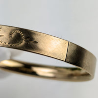 Edwardian 12K Gold Filled 8mm Cartouche Hinged Bangle Bracelet