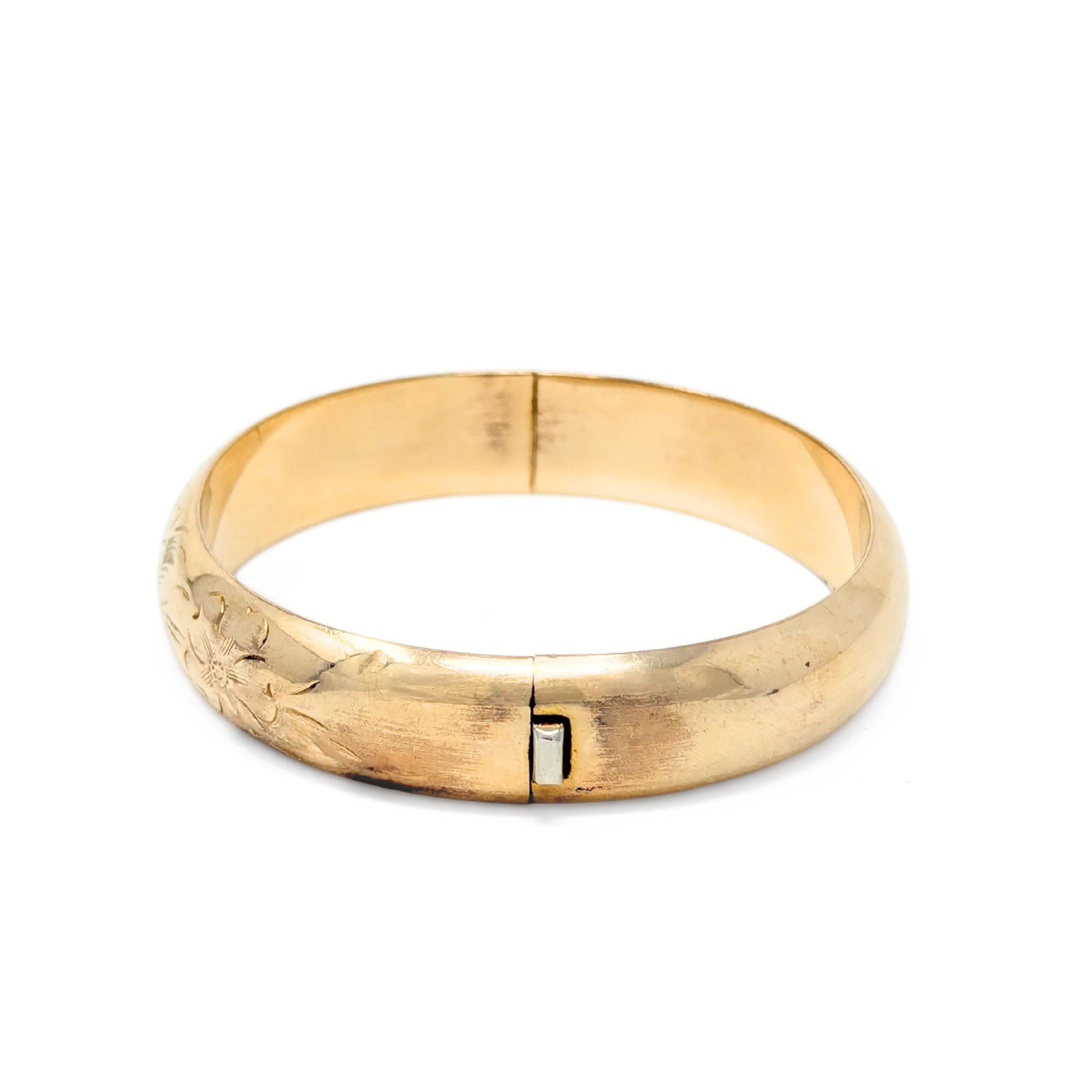 Marathon Edwardian 12K Gold Filled Floral Chased 12mm Hinged