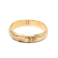 Marathon Edwardian 12K Gold Filled Floral Chased 12mm Hinged Bangle Bracelet