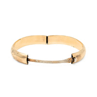 Marathon Edwardian 12K Gold Filled Floral Chased 12mm Hinged Bangle Bracelet