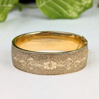 Binder Brothers 1920’s 12K Gold Filled 19mm Hinged Bangle Bracelet