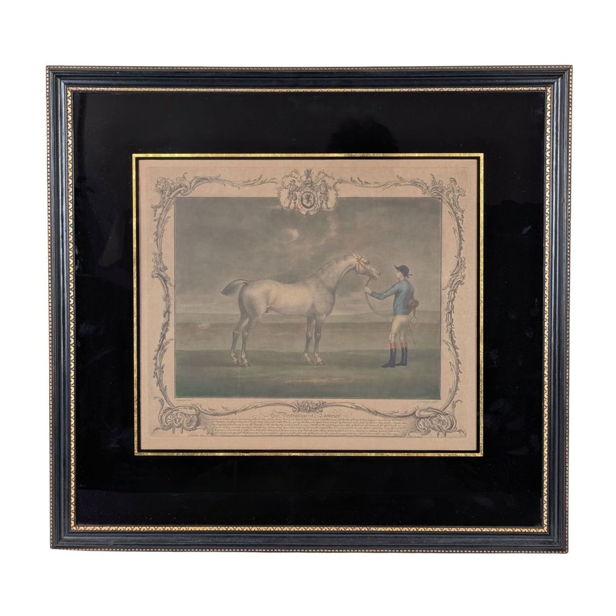 R. Houston Pair of Antique Horse Racing Framed Mezzotints (22.25" x 21")