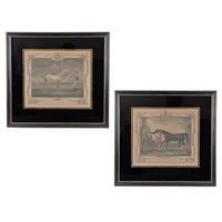 R. Houston Pair of Antique Horse Racing Framed Mezzotints (22.25" x 21")