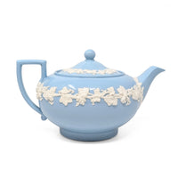 Wedgwood Queensware Cream Color on Lavender Teapot, Smooth Edge