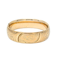 Antique Gold Filled 18mm “E.C.” Monogramed Repousse Hinged Bangle Bracelet