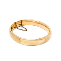 Hayward Victorian 11mm 12K Gold Filled Repousse Hinged Bangle Bracelet