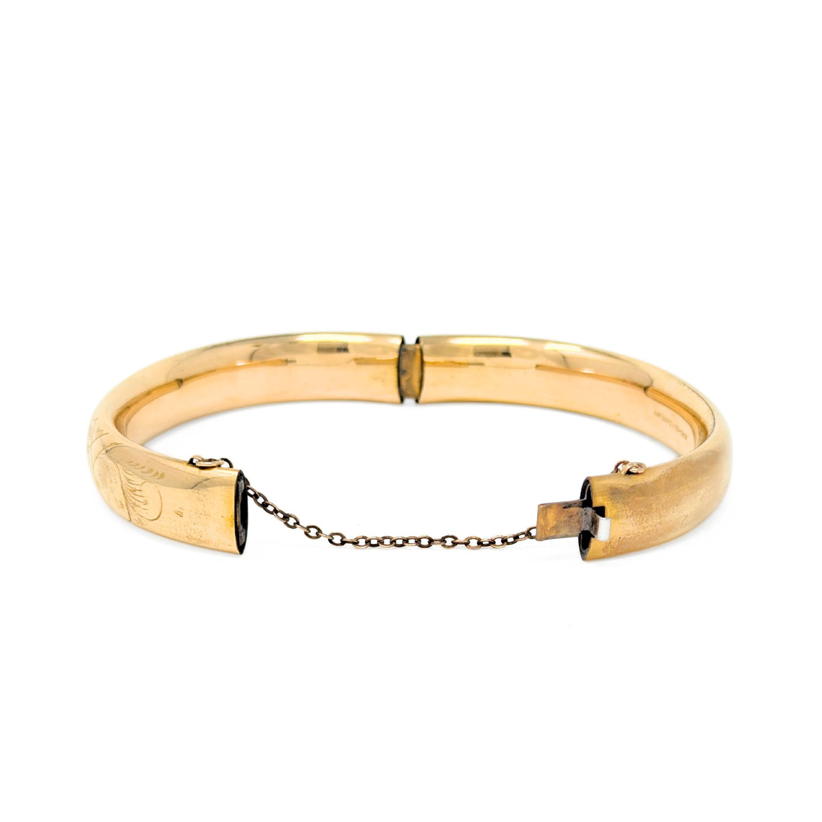 Hayward Victorian 11mm 12K Gold Filled Repousse Hinged Bangle Bracelet
