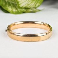Hayward Victorian 11mm 12K Gold Filled Repousse Hinged Bangle Bracelet