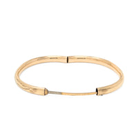 Art Deco 12K Gold Filled 5.9mm Cartouche Etched Hinged Bangle Bracelet