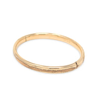R.F.S. Victorian High Relief Repousse Hinged Bangle Bracelet, "MW" Monogram