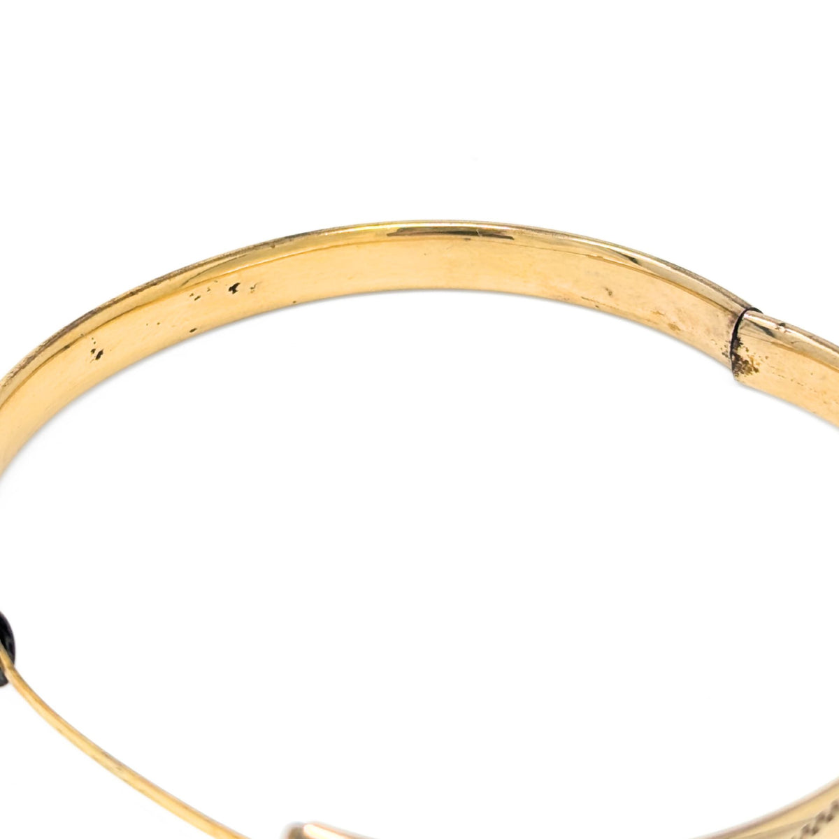 Edwardian 12K Gold Filled Etched 6mm Hinged Bangle Bracelet