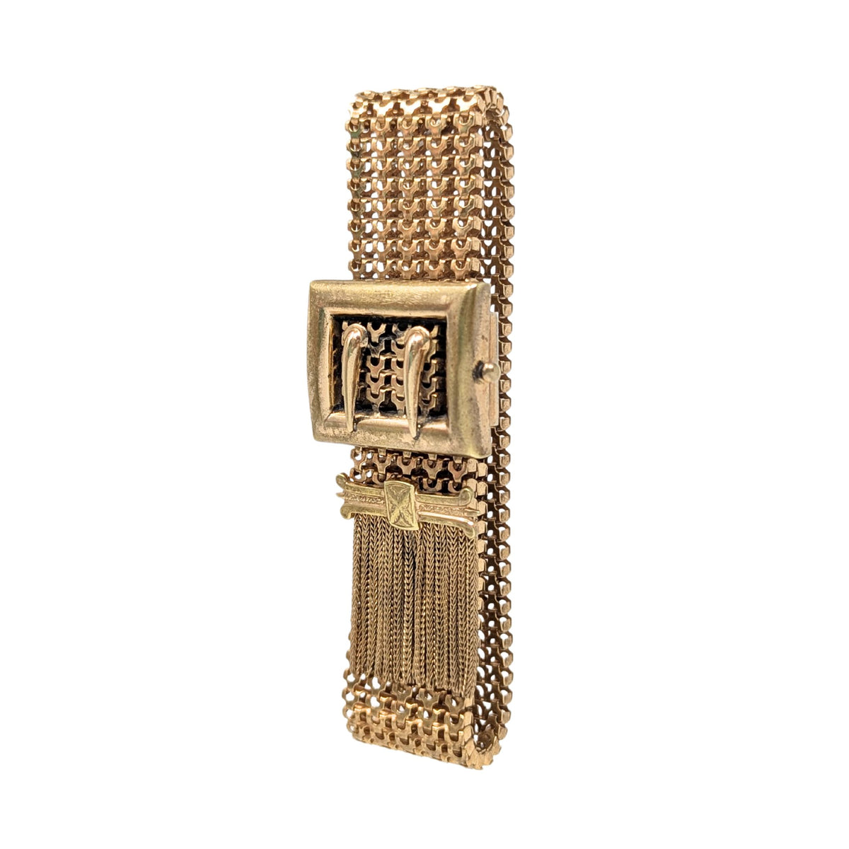 Victorian Gold Filled 30mm Buckle Slide Mesh Adjustable Bracelet