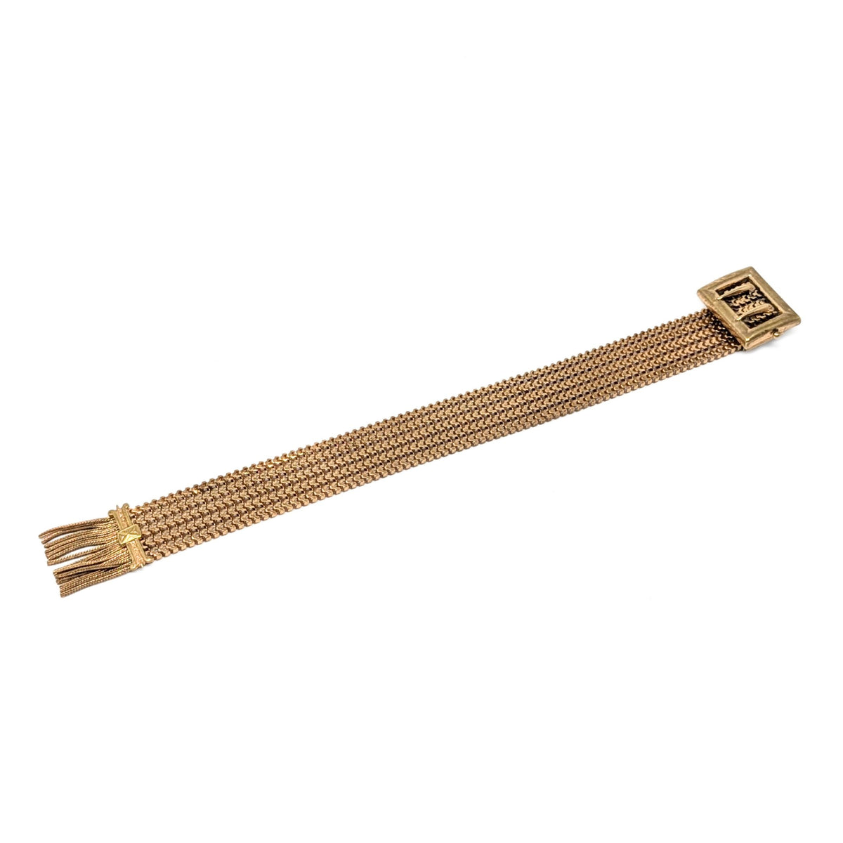 Victorian Gold Filled 30mm Buckle Slide Mesh Adjustable Bracelet
