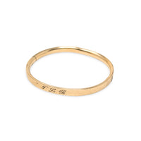 B.A. Ballou 1950’s 12K Gold Filled Hinged Baby Bangle Bracelet, "TLB" Monogram