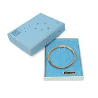 B.A. Ballou 1950’s 12K Gold Filled Hinged Baby Bangle Bracelet, "TLB" Monogram