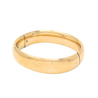 Bojar 1920’s 12K Gold Filled Cartouche 15mm Hinged Bangle Bracelet