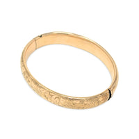 B.B. Co. Edwardian Gold Filled Repousse 12mm Hinged Bangle Bracelet