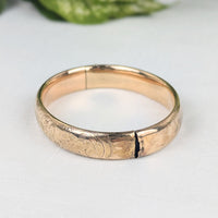 B.B. Co. Edwardian Gold Filled Repousse 12mm Hinged Bangle Bracelet