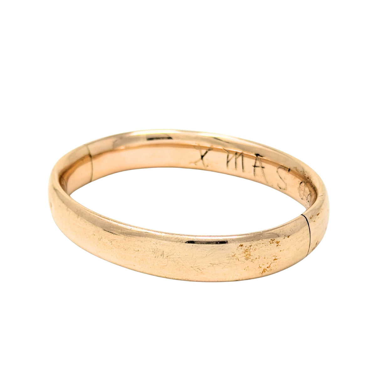 Fontneau & Cook Edwardian X-Mas 1906 11mm Gold Filled Hinged Bangle Bracelet