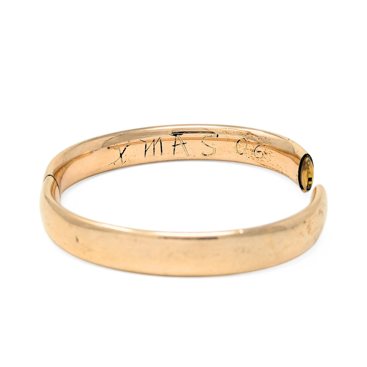 Fontneau & Cook Edwardian X-Mas 1906 11mm Gold Filled Hinged Bangle Bracelet