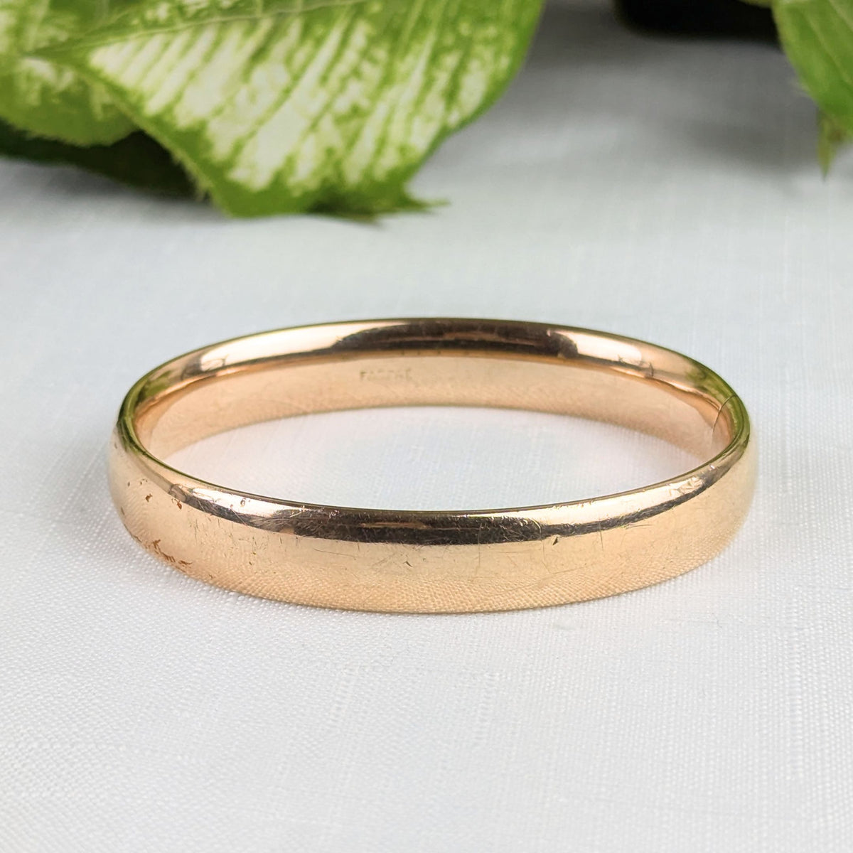 Fontneau & Cook Edwardian X-Mas 1906 11mm Gold Filled Hinged Bangle Bracelet