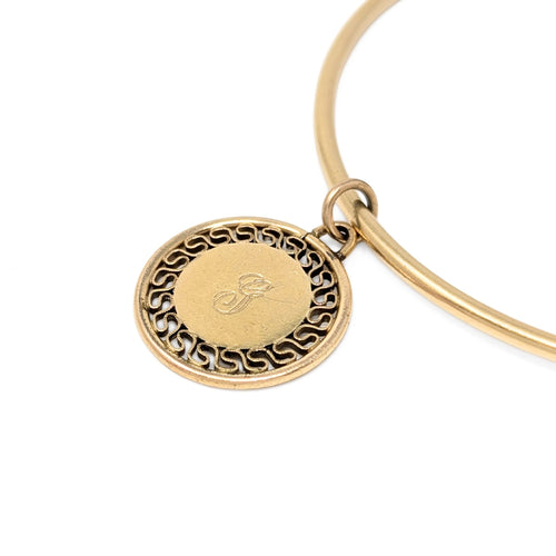 B.A. Ballou Vintage 2.2mm 12K Gold Filled “G” Charm Bangle Bracelet