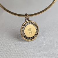 B.A. Ballou Vintage 2.2mm 12K Gold Filled “G” Charm Bangle Bracelet