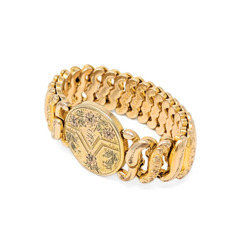 Pitman & Keeler Edwardian “American Queen” Gold Filled Sweetheart Bracelet