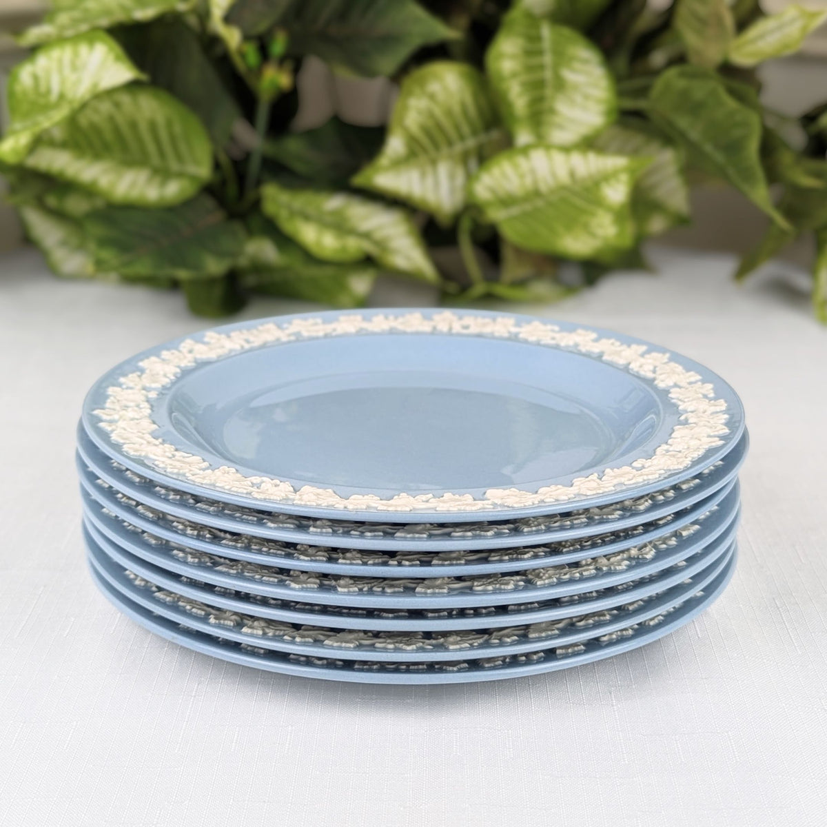 Wedgwood Queensware Cream Color on Lavender 8 1/8" Salad Plates (7)