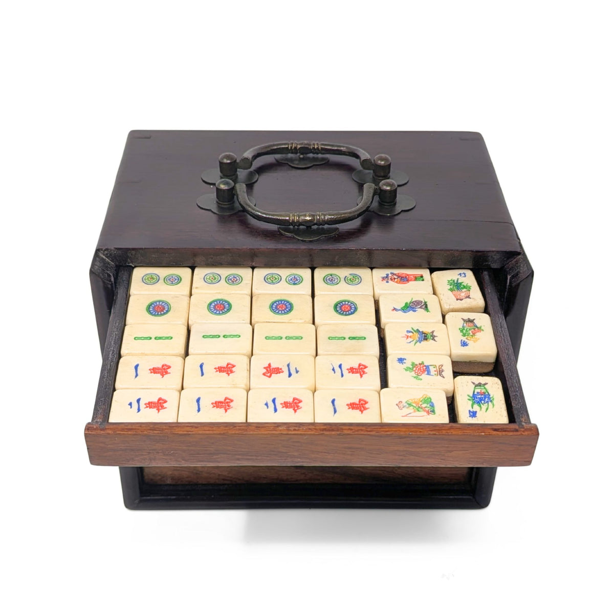 Antique Chinese Mahjong Set (144+ Pieces)
