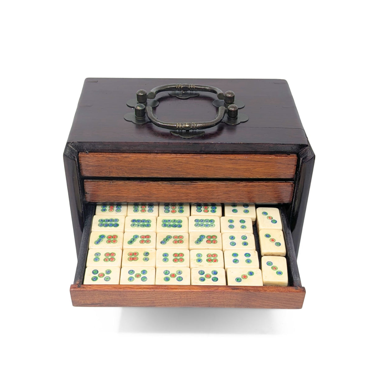 Antique Chinese Mahjong Set (144+ Pieces)