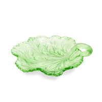 Indiana Glass Co. "Pebble Leaf" Uranium Glass 7" Handled Nappy Dishes (6)