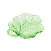 Indiana Glass Co. "Pebble Leaf" Uranium Glass 7" Handled Nappy Dishes (6)