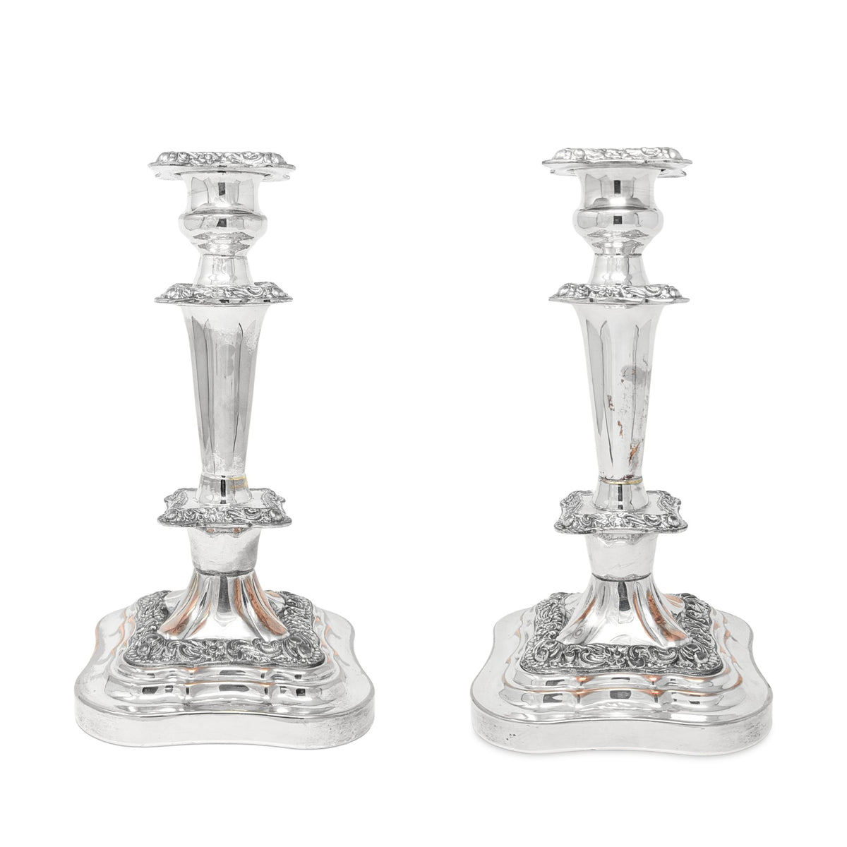 Birmingham Silver Co. 1930’s Silverplate Baroque Candlesticks, 11"