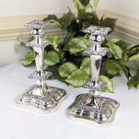 Birmingham Silver Co. 1930’s Silverplate Baroque Candlesticks, 11"