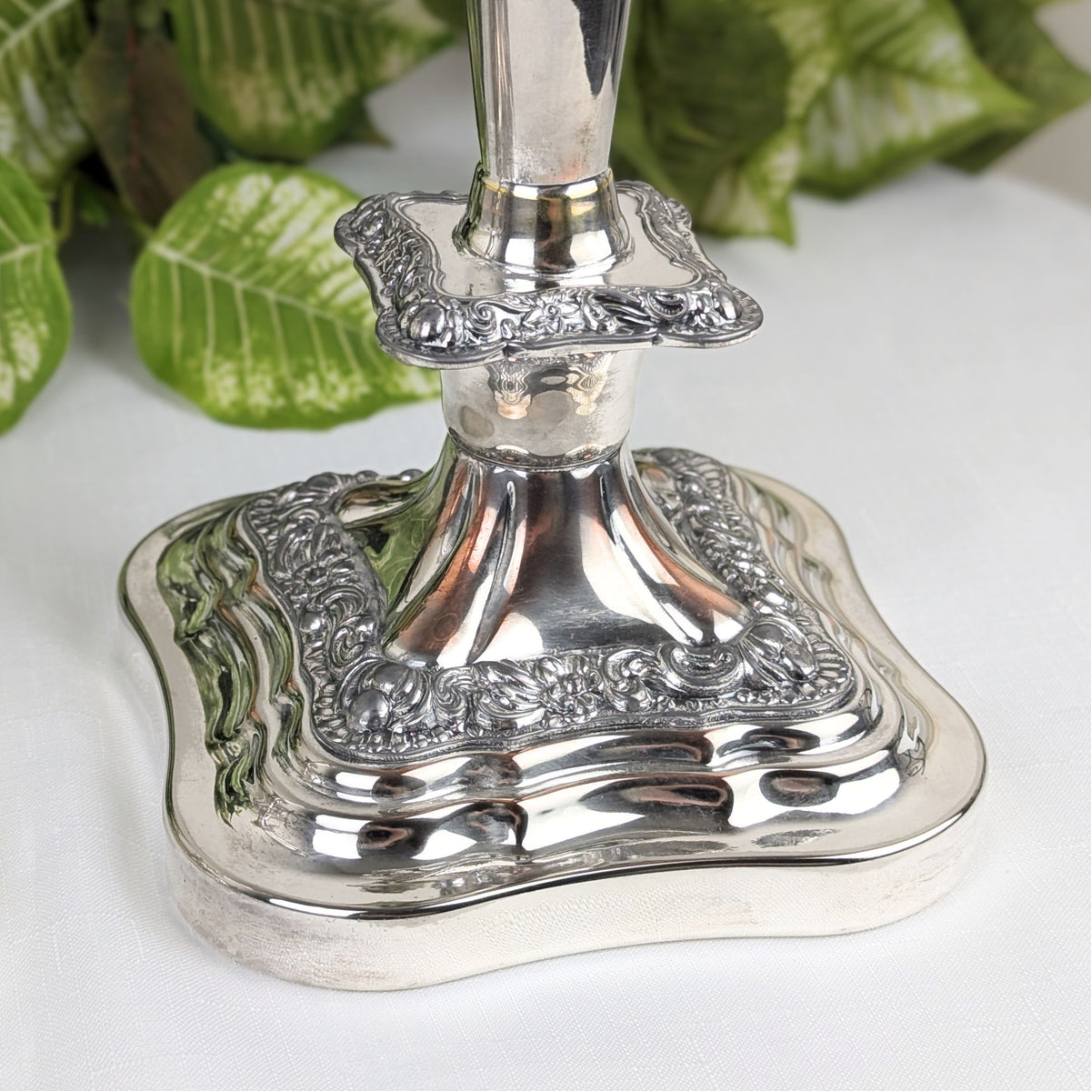 Birmingham Silver Co. 1930’s Silverplate Baroque Candlesticks, 11"
