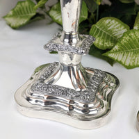 Birmingham Silver Co. 1930’s Silverplate Baroque Candlesticks, 11"