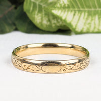 Craftmere 1950’s Cartouche Etched 10.6mm Hinged Bangle Bracelet